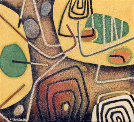 Enrico PRAMPOLINI Modena 1894 - Roma 1956 Composizione, 1954 olio su tela oil...