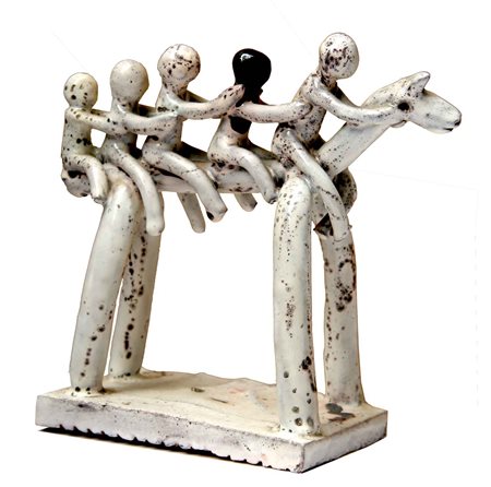 Fausto MELOTTI Rovereto 1901 - Milano 1986 Bambini, 1950 ceramica smaltata...