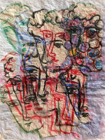 Sandro CHIA Firenze 1946 Senza titolo tecnica mista su cartoncino mixed media...