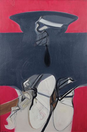 Vaglieri Tino Piatto e Scarpe, 1966 olio su tela, cm. 90x60 firmato e datato...