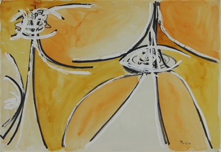 Perilli Achille Senza titolo, 1956 tecnica mista su carta, cm. 33,3x48...