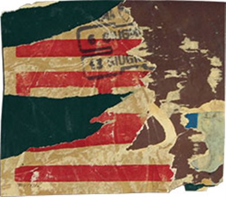 Rotella Mimmo Col bollo strappato, 1956 decollage su cartone, cm. 19,5x23...
