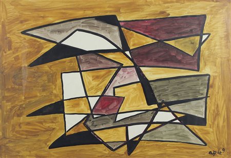 Perilli Achille Senza titolo, 1949 tecnica mista su carta, cm. 69,8x100...