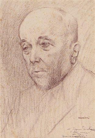 Messina Francesco Ritratto pastello su cartoncino ruvido, cm. 45x31 firmato e...