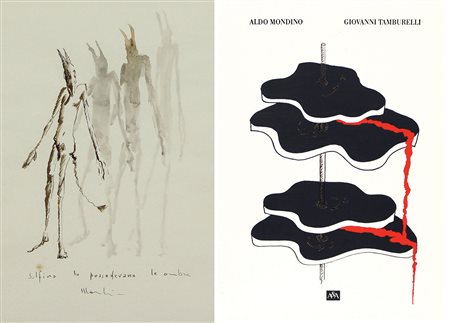 Mondino Aldo Solfino lo possedevano le ombre china su carta, cm. 33x23...