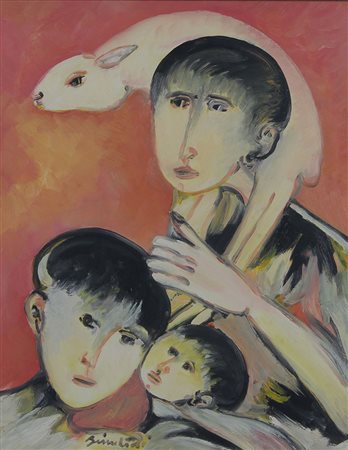 Brindisi Remo Pastorale olio su tela, cm. 50x40 firmato in basso a sinistra,...