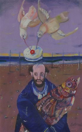 Possenti Antonio Senza titolo olio su cartone telato, cm. 30x20 firmato in...