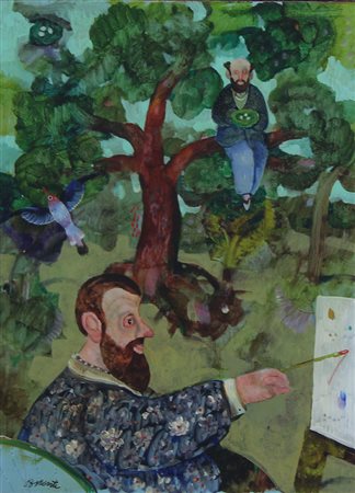 Possenti Antonio Senza titolo olio su tavola, cm. 40x30 firmato in basso a...