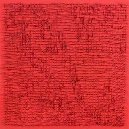 Aubertin Bernard Tableau clous, 1971 acrilico e chiodi su tavola, cm. 50x50...