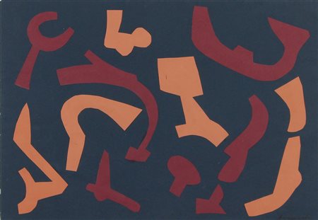 Accardi Carla Senza titolo collage su carta colorata, cm. 29x41 firmato in...