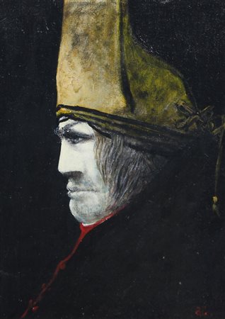 Carmassi Arturo Ritratto olio su cartoncino telato, cm. 45x32,5 firmato e...