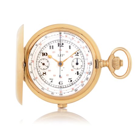 LIPLIP CRONOGRAFO ANNI '20. Tripla cassa n. 904304 in oro giallo 18 kt con...