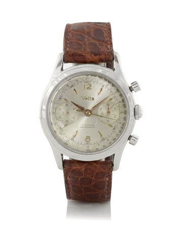 VETTAVETTA CRONOGRAFO ANNI '50.Cassa in acciaio con fondello a vite e...