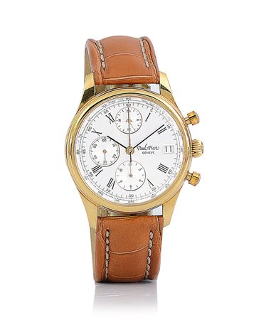 PAUL PICOTPAUL PICOT CRONOGRAFO ANNI '80.Cassa in oro giallo 18 kt con...