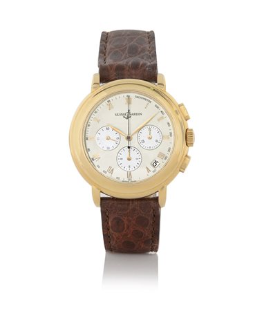 ULYSSE NARDINULYSSE NARDIN CRONOGRAFO ANNI '90.Cassa in oro giallo 18 kt con...