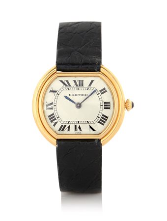 CARTIERCARTIER PARIS "ELLIPSE" ANNI '80.Cassa n. 780910283 ellittica in oro...