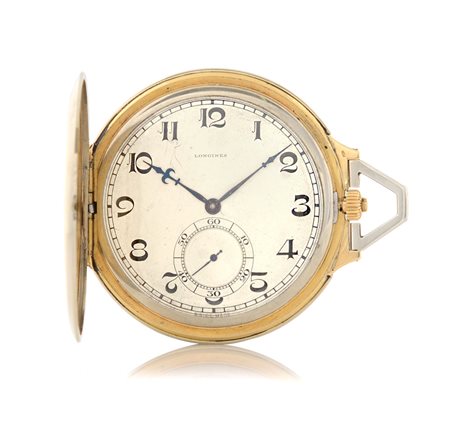 LONGINESLONGINES ANNI '20. Cassa savonette in oro giallo e bianco 18 kt con...
