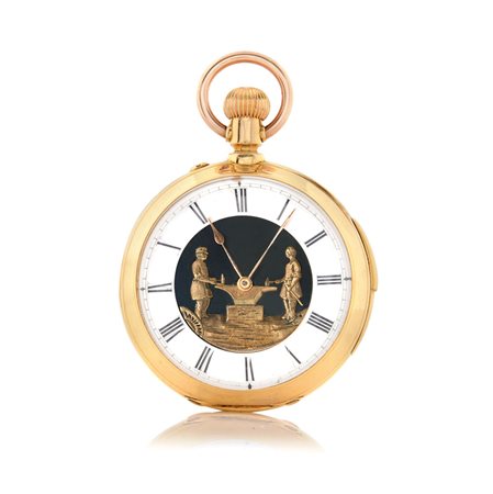 HUGUENINA. HUGUENIN & SONS N. 16592 RIPETIZIONE QUARTI AD AUTOMI 1880 CA....