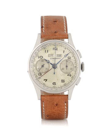 LONGINESLONGINES CRONOGRAFO E CALENDARIO COMPLETO ANNI '40.Cassa n. 23143 in...