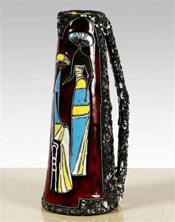 ACAS. Vaso di ceramica ' lava '. Pottery Jar 'wash' . Ceramica. Cm 11x28. 1950.