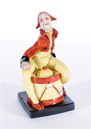 PRODUZIONE ITALIANA - ITALIAN WORK. Calamaio in ceramica rossa e gialla a...