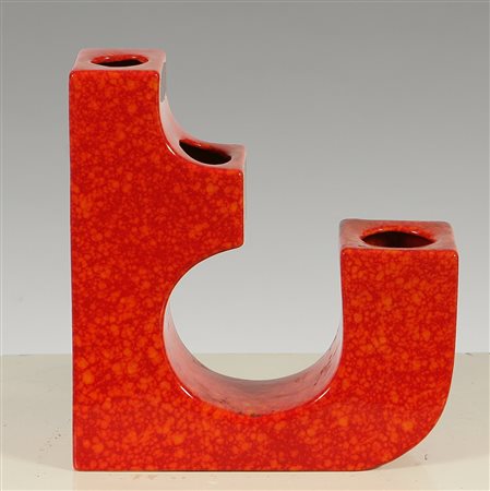 S.A.M.. Decorativo vaso in ceramica rossa degli anni 50. Decorative red...