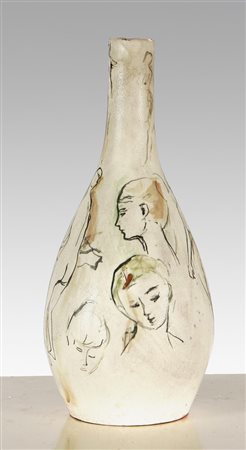 PRODUZIONE ITALIANA - ITALIAN WORK. Base di lampada in ceramica dipinta con...