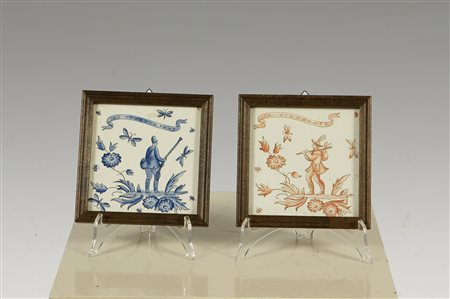 PONTI GIO' (1891 - 1979). Quattro piastrelle serie "Ermione" per Richard...