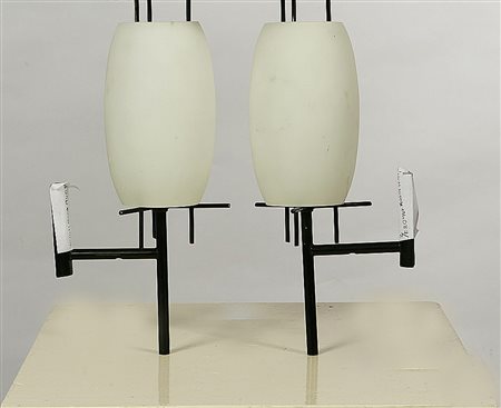 PRODUZIONE ITALIANA - ITALIAN WORK. Coppia di appliques vintage, vetro...