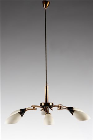 PRODUZIONE ITALIANA - ITALIAN WORK. Classico lampadario degli anni 60 in...