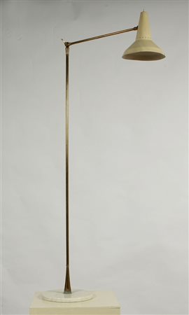 BUZZI FRANCO. Piantana. Floor lamp. Marmo, ottone e alluminio verniciato. Cm...
