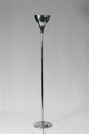 MALLET-STEVENS ROBERT. Lampada da terra in ottone cromato. Floor lamp in...