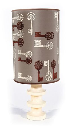 FORNASETTI PIERO (1913 - 1988) nello stile di. Lampada da tavolo con corpo in...