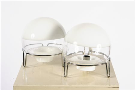 MANGIAROTTI (1921) ANGELO. Coppia di lampade modello "Sfera". Pair of lamps...
