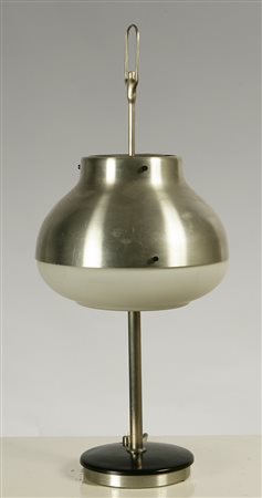 TORLASCO OSCAR. Lampada da tavolo per Lumi. Table lamp in brushed metal and...