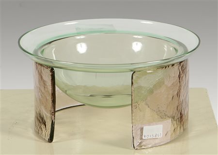 BAROVIER E TOSO. Portafrutta (due pezzi) Fruit bowl, two pieces in muranoâ€™s...