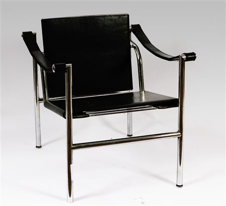 LE CORBUSIER. Poltrona basculante modello LC1. Struttura in tubolare...