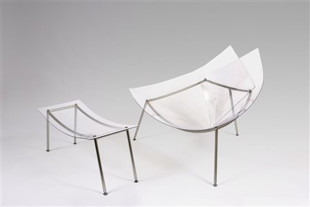 F.LLI CAMPANA. Poltrona con poggiapiedi modello "CONE" per Edra. "CONE"...