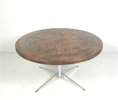 Tavolo basso. Sofa table. metallo e rame. Cm 100x50. Produzione danese:...
