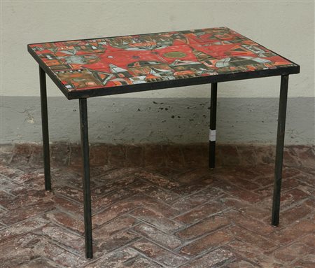 SCHIAVON ELIO. Tavolino da salotto. Cofee table. Ferro. Cm 61x45x46. Tavolino...