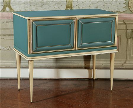 PRODUZIONE MASCAGNI - MASCAGNI PRODUCTION. Mobile bar in similpelle,bianco e...