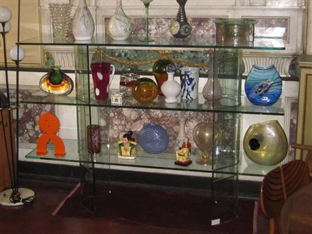 PRODUZIONE ITALIANA - ITALIAN WORK. Libreria, espositore in cristallo...