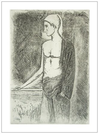 CARLO CARRA’ Quargnento 1881 – Milano 1966 Dopo il bagno Acquaforte su rame...