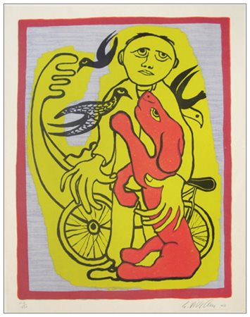 GIUSEPPE VIVIANI Agnano Pisano 1898 – Pisa 1965 Il cane rosso 1962 Litografia...