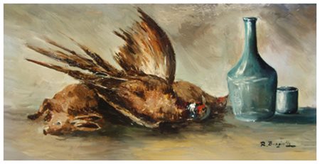 RENZO BIAGIOTTI Pisa 1913 – Pisa 2005 Senza titolo Olio su tavola 31 x 63....