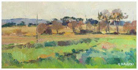 ROBERTO BALESTRI Pisa 1939 Senza titolo Olio su tavola 25 x 50. Firma in b. a d.