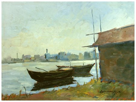 GIANCARLO CARMIGNANI Rio della Plata (Argentina) 1951 Senza titolo Olio su...