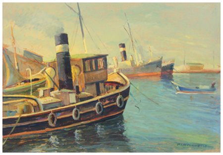 NELLO GIOVANNELLI Livorno 1922 – 1996 Senza titolo Olio su faesite 50 x 70....