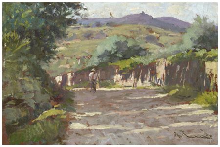 GIORGIO LUXARDO Livorno 1937 Castagneto Carducci Olio su tavola 20 x 30....