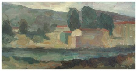 ENNIO COCCHI Firenze 1915 – 1987 Senza titolo Olio su faesite 25 x 50. Firma...